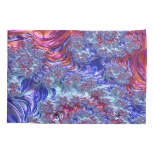 Bunte Trippy Groovy Digitale Abstrakte Fraktal Kissenbezug