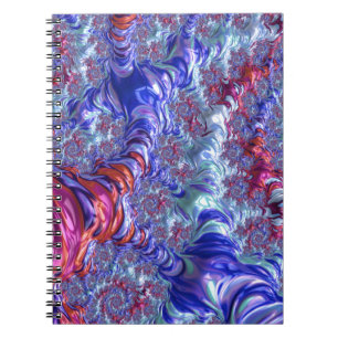 Bunte Trippy Groovy Digitale Abstrakte Fraktal Notizblock