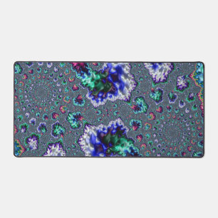 Bunte Trippy Groovy Spirale Abstractes Fraktal Schreibtischunterlage