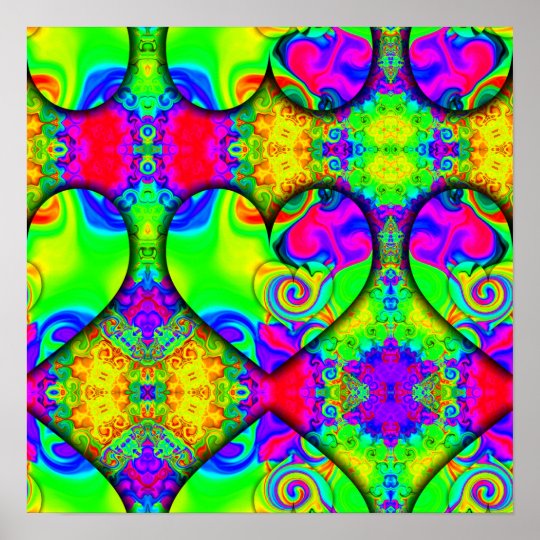 Bunte Trippy Regenbogenherz Liebe Poster Zazzle De