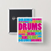 Bunte Trommeln Button (Vorne & Hinten)