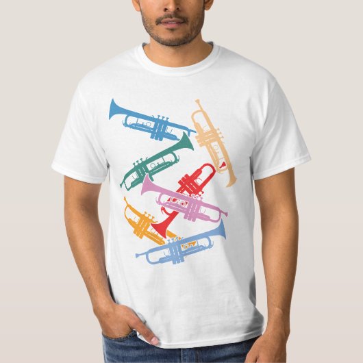 Bunte Trompeten T-Shirt (Vorderseite)