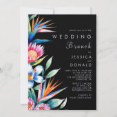 Bunte Tropenblumenzeremonie Einladung (Vorderseite)