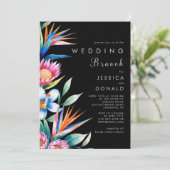 Bunte Tropenblumenzeremonie Einladung (Stehend Vorderseite)