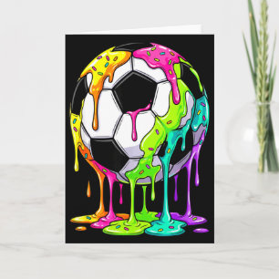 Bunte tropfende Fußball-Kunst-Sport-Illustration M Karte