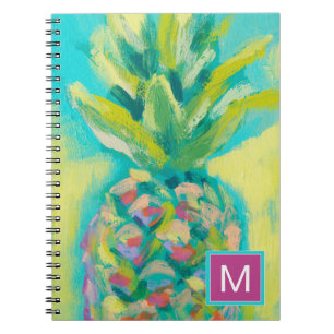Bunte tropische Ananas des Monogramm-  Notizblock