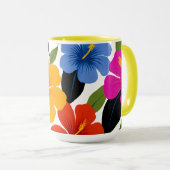 Bunte tropische Blumen-Kaffeetasse – Lebendiger Fl Tasse (VorderseiteRechts)