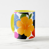 Bunte tropische Blumen-Kaffeetasse – Lebendiger Fl Tasse (Vorderseite Links)