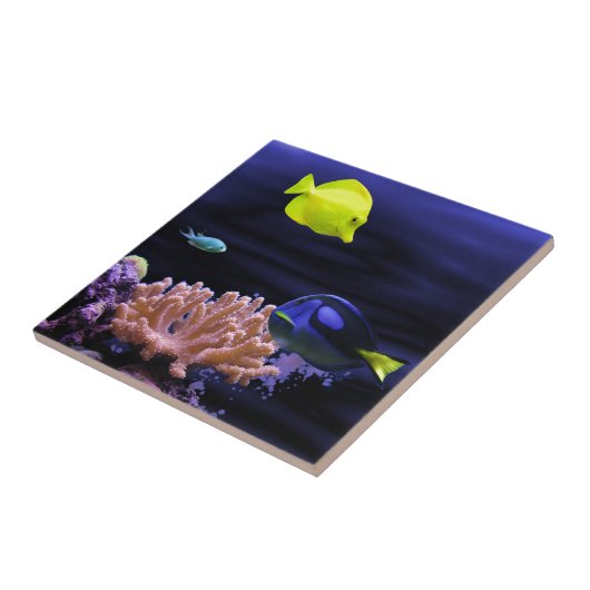 Bunte tropische Fische Fliese (Seite)