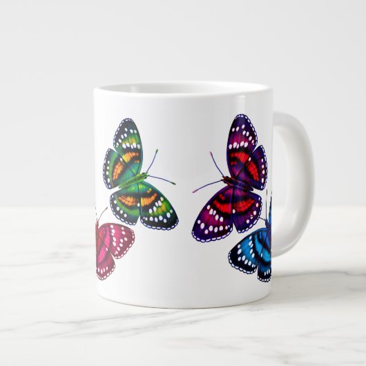 Bunte tropische Jumbo-Tasse (Vorderseite Rechts)