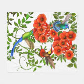 Bunte tropische Kolibri-Fleece-Decke Fleecedecke (Vorderseite (Horizontal))