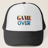Bunte Trucker-Mütze mit "Game Over" Truckerkappe (Vorderseite)