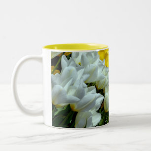 Bunte Tulpe-Blumendruck-Kaffee-Tasse Zweifarbige Tasse