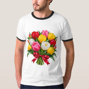 Bunte Tulpen-Blumenstrauß Classic T-Shirt