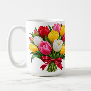Bunte Tulpen-Blumenstrauß Keramik-Kaffeetasse Kaffeetasse