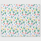 Bunte Tulpen Geschenkpapier (Flach)