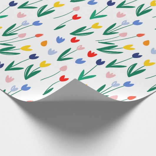Bunte Tulpen  Geschenkpapier (Ecke)