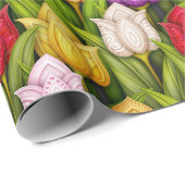 Bunte Tulpen Geschenkpapier (Rolleneckpunkt)
