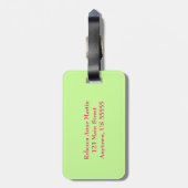 Bunte Tulpen, grüne Vegetation u. Monogramm Gepäckanhänger (Rückseite vertikal)