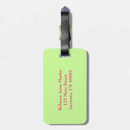 Bunte Tulpen, grüne Vegetation u. Monogramm Gepäckanhänger (Rückseite vertikal)