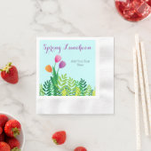 Bunte Tulpen, grünes Serviette (Beispiel)