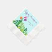 Bunte Tulpen, grünes Serviette (Ecke)