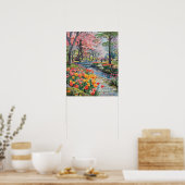 Bunte Tulpen im Park Poster (Küche)