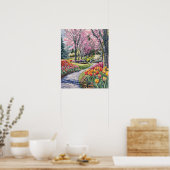 Bunte Tulpen im Park Poster (Küche)