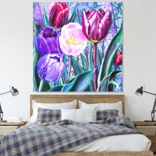 Bunte Tulpen Leinwanddruck