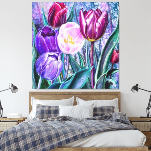 Bunte Tulpen Leinwanddruck (Insitu (Schlafzimmer))