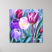Bunte Tulpen Leinwanddruck (Vorderseite)