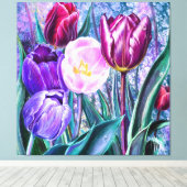 Bunte Tulpen Leinwanddruck (Insitu (Holzboden))