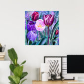 Bunte Tulpen Poster (Heimbüro)