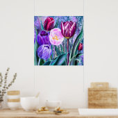 Bunte Tulpen Poster (Küche)