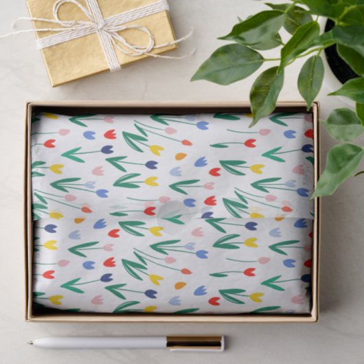 Bunte Tulpen  Seidenpapier (Geschenk)