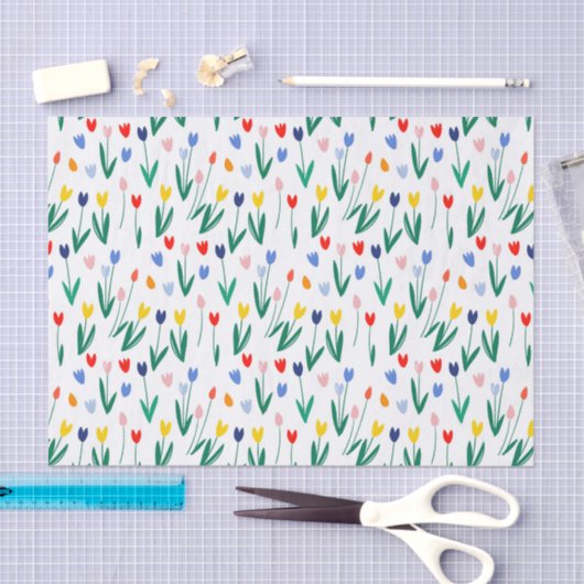 Bunte Tulpen  Seidenpapier (Handwerk)