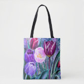 Bunte Tulpen-Tragetasche Tasche (Vorderseite)