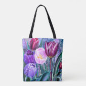 Bunte Tulpen-Tragetasche Tasche (Rückseite)