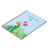 Bunte Tulpen und grüne Vegetation Notizblock (Linke Seite)