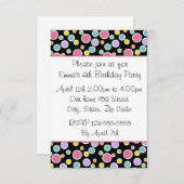 Bunte Tupfen-Einladung Einladung (Vorne/Hinten)