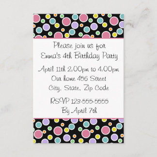 Bunte Tupfen-Einladung Einladung