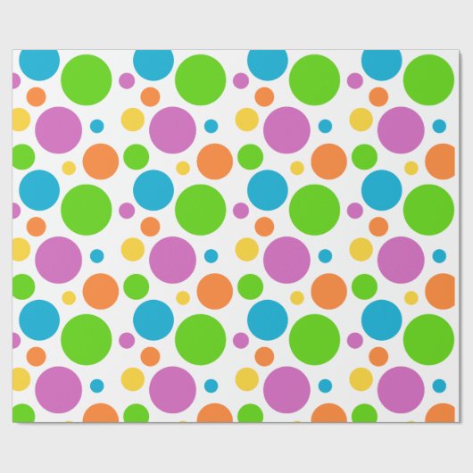 Bunte Tupfen Geschenkpapier (Flach)