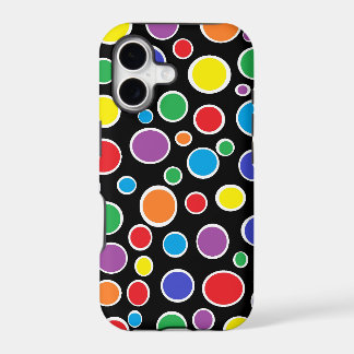 Bunte Tupfen schwarzer iPhone Kasten
