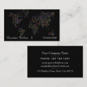 Bunte Tupfen-Weltkarte-Kontinente Visitenkarte (Vorne/Hinten)