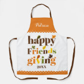Bunte Typografie, Border Happy Friendsgiving Schürze (Vorderseite)