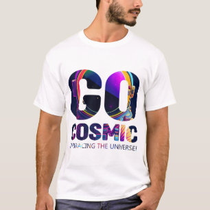 Bunte Typografie Go Cosmic Herren T-Shirt