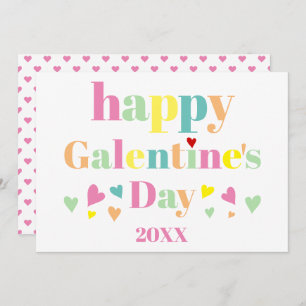 Bunte Typografie Happy Galentines Day Feiertagskarte