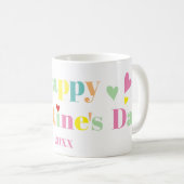 Bunte Typografie Happy Galentines Day Kaffeetasse (VorderseiteRechts)