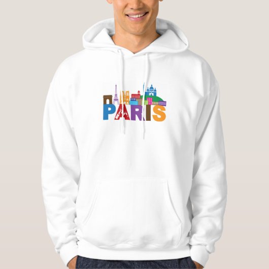 Bunte Typografie Paris, Frankreich | Hoodie (Vorderseite)