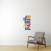 Bunte Typografie Paris, Frankreich | Wandteppich (Beispiel)